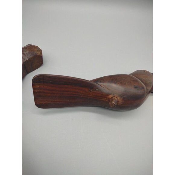Vintage 12" Toucan Carved Wood Folk Art Sculpture, Two Pieces, MCM Bird Parrot - Picture 13 of 16